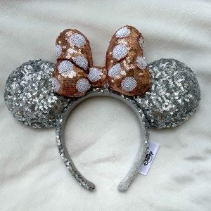 Disney Parks Minnie Ear Headband Rose Gold and Silver